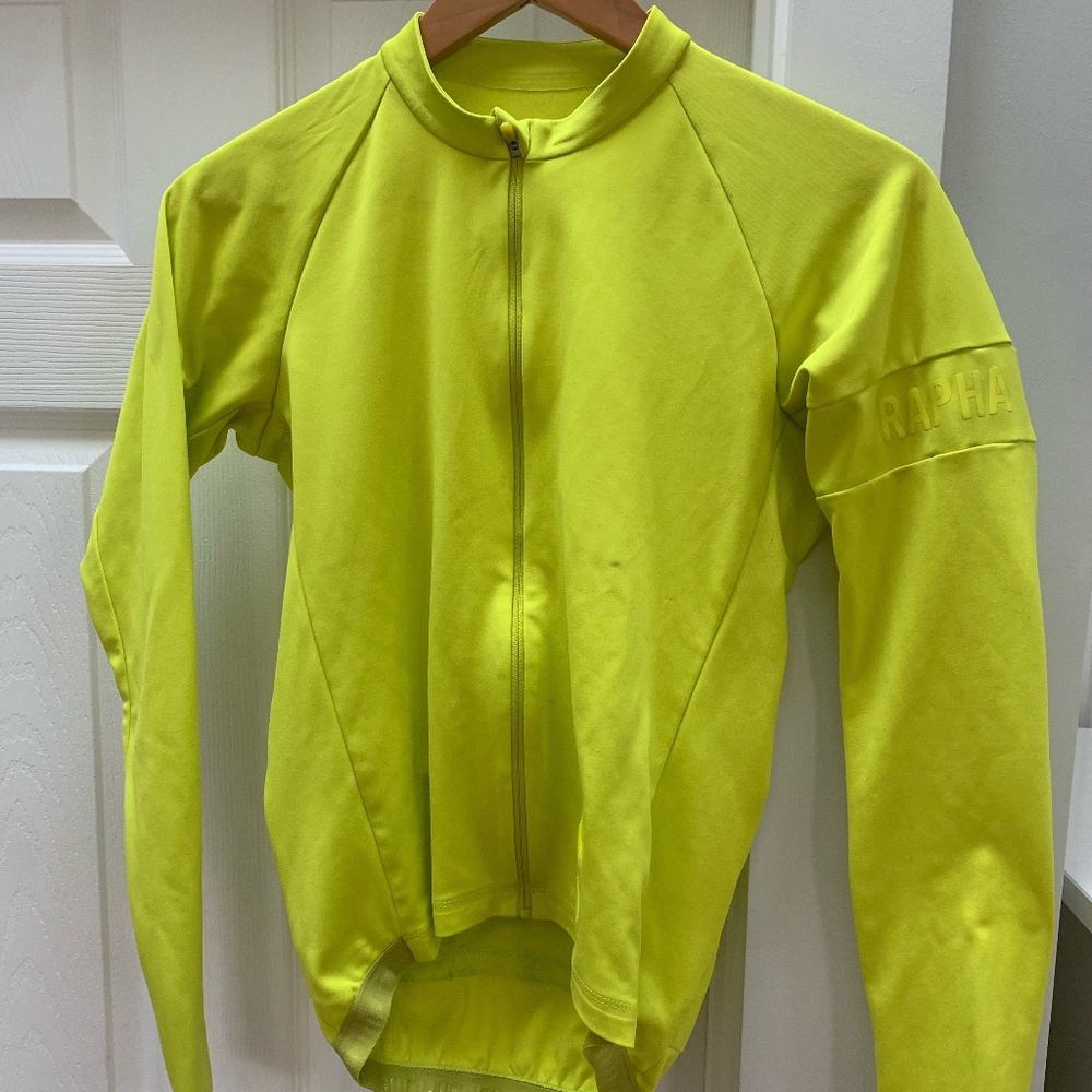 Rapha Men’s Pro Team Long Sleeve Jersey, Med, Chartreuse/Yellow Great Condition!